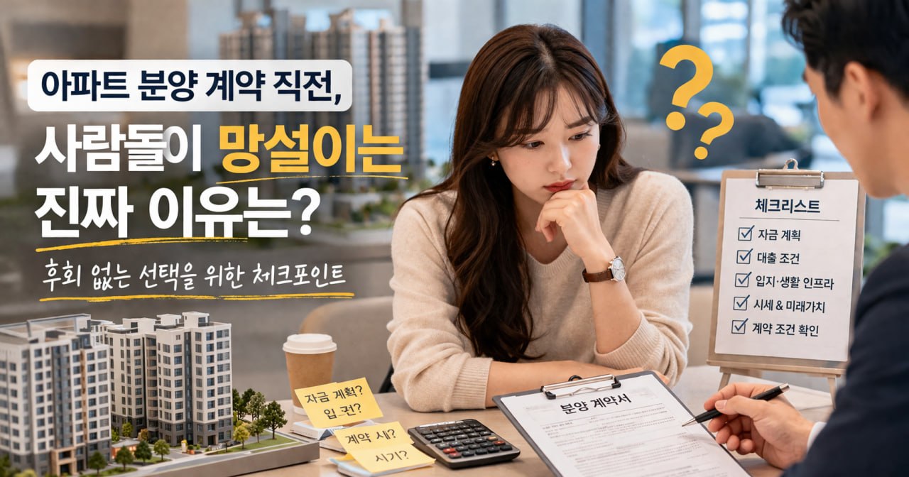 아파트 계약 직전 사람들이 망설이는 이유를 설명하는 대표 이미지