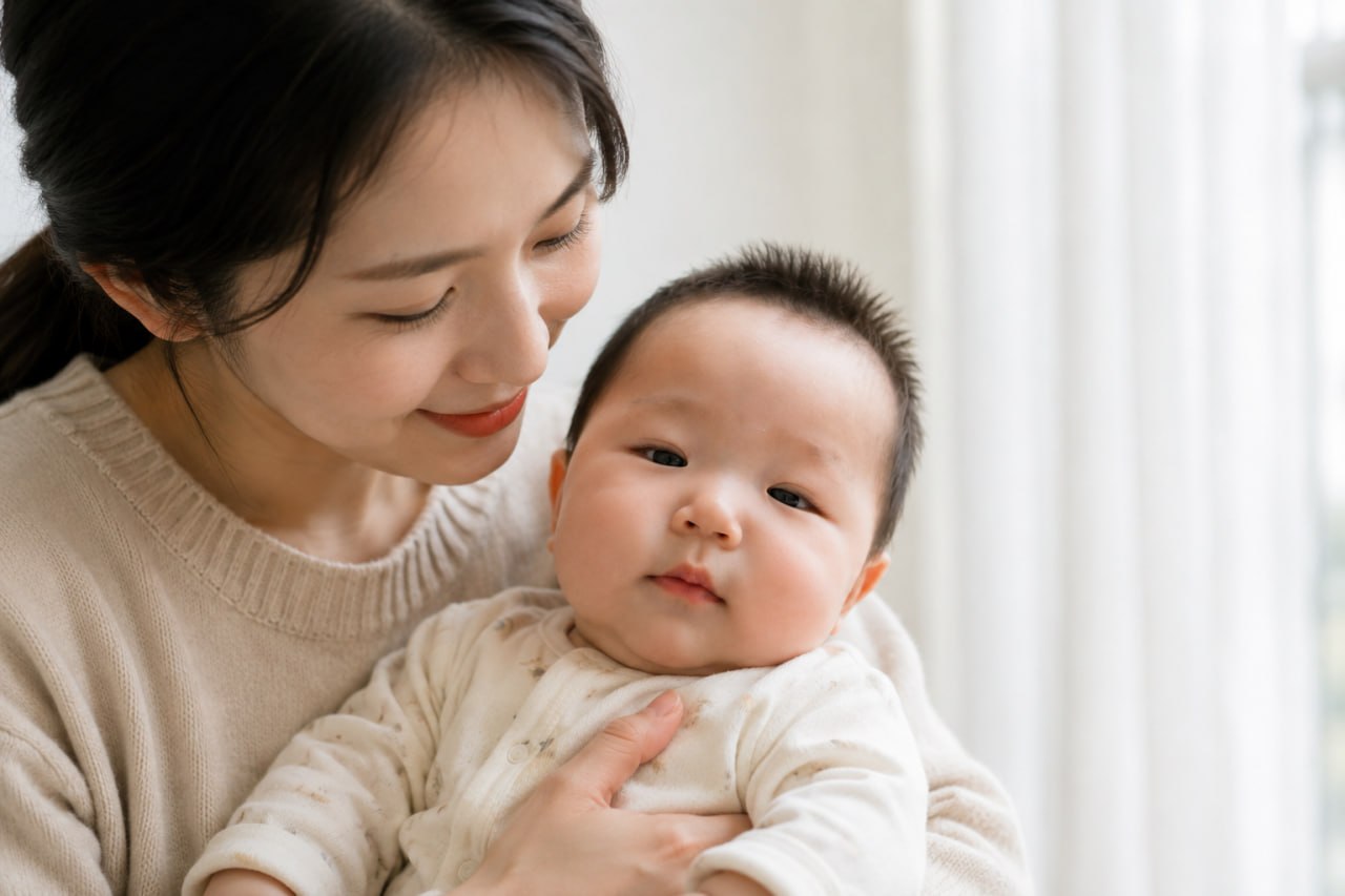 아기를 안고 있는 보호자의 모습으로 신생아 특례대출 고민을 떠올리게 하는 이미지