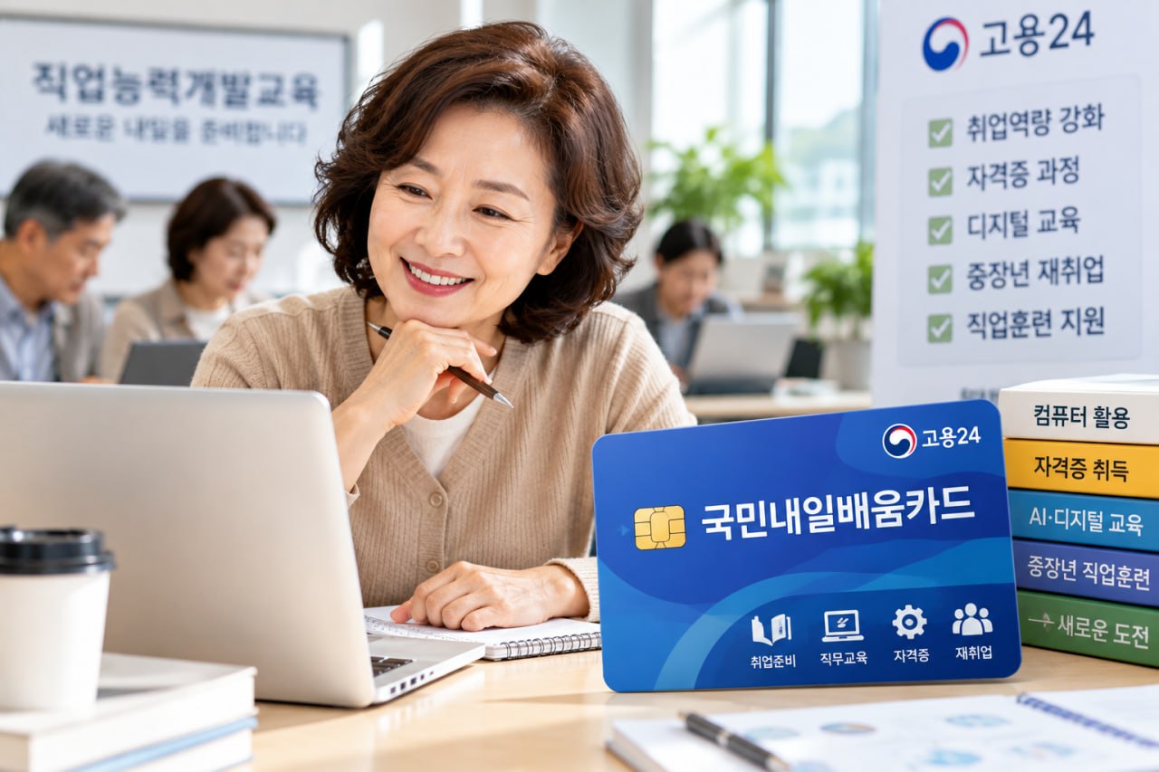 국민내일배움카드와 직업능력개발교육을 설명하는 대표이미지