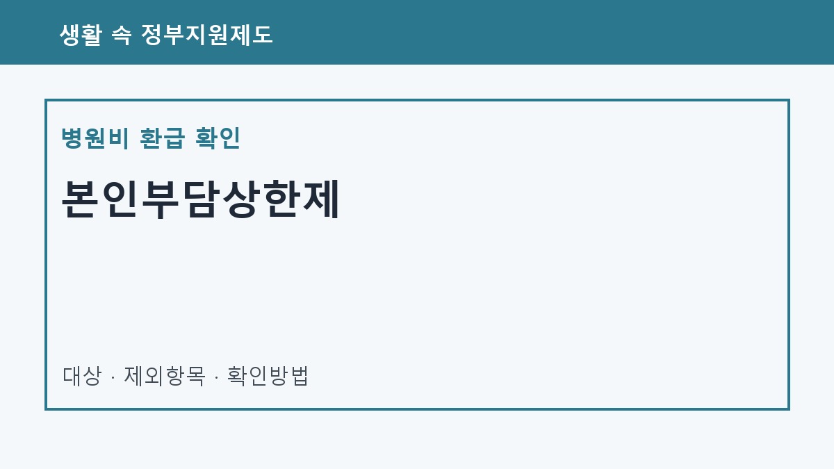 건강보험료 환급금 조회와 본인부담상한제 차이를 설명하는 병원비 영수증과 건강보험 안내 이미지