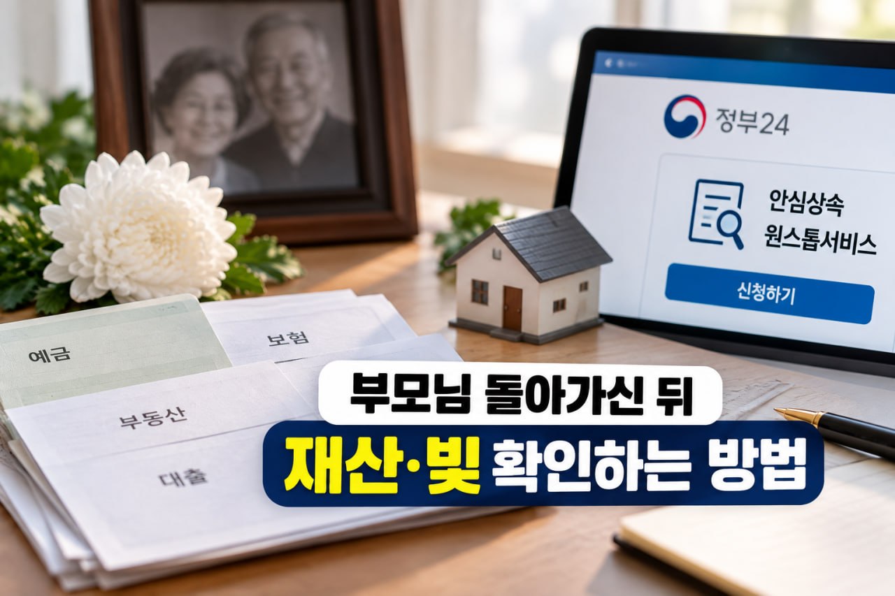 정부24 안심상속 원스톱서비스로 부모님 사망 후 재산과 빚을 확인하는 방법 안내 이미지